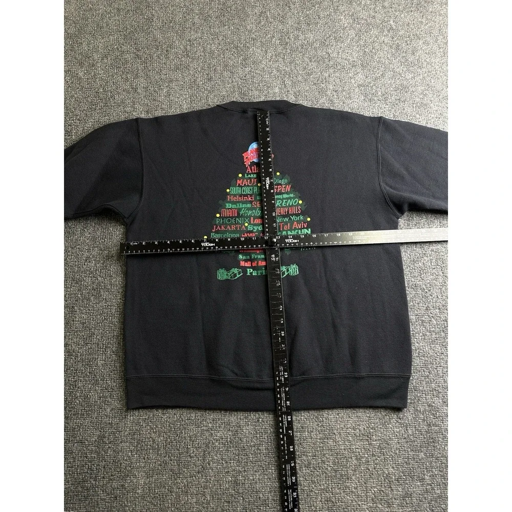Mens 1995 Planet Hollywood Holiday World Cities Black Sweatshirt Made USA Size L